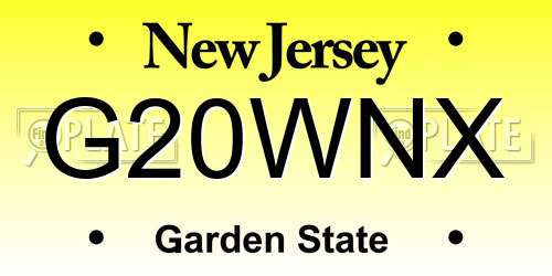 G20WNX New Jersey License Plate