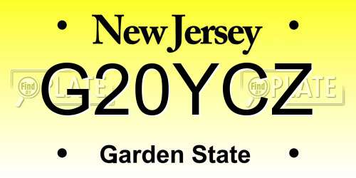 G20YCZ New Jersey License Plate