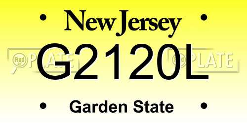 G2120L New Jersey License Plate