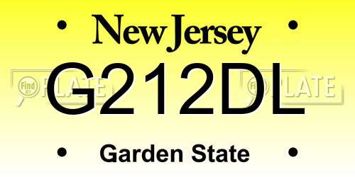 G212DL New Jersey License Plate