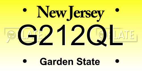 G212QL New Jersey License Plate