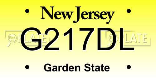 G217DL New Jersey License Plate