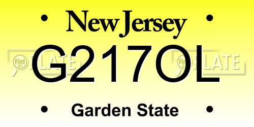 G217OL New Jersey License Plate