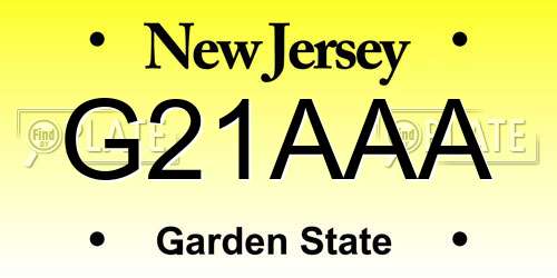 G21AAA New Jersey License Plate