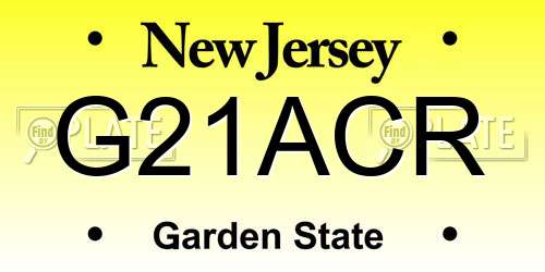 G21ACR New Jersey License Plate