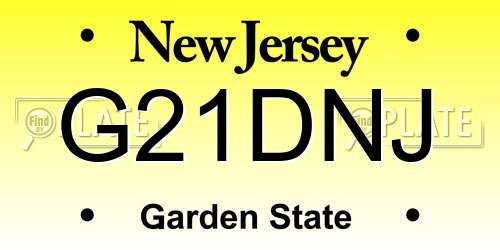 G21DNJ New Jersey License Plate