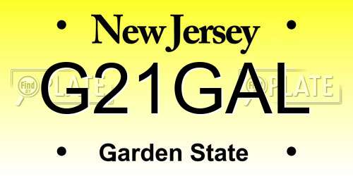 G21GAL New Jersey License Plate