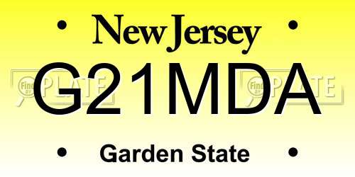 G21MDA New Jersey License Plate