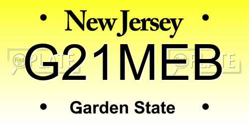 G21MEB New Jersey License Plate