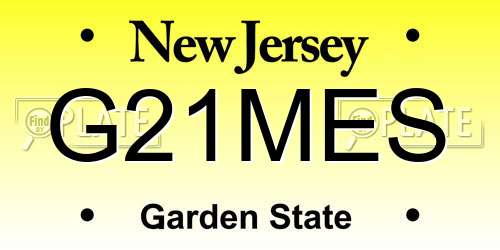 G21MES New Jersey License Plate
