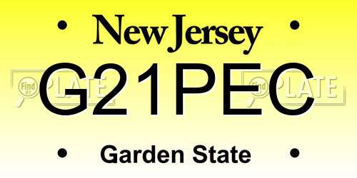 G21PEC New Jersey License Plate