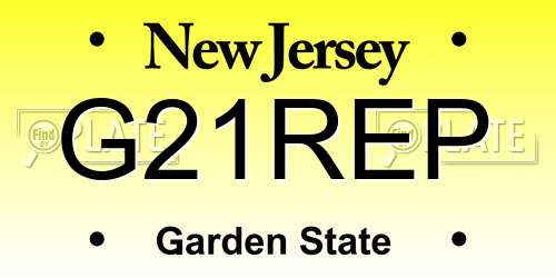 G21REP New Jersey License Plate