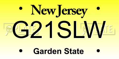 G21SLW New Jersey License Plate