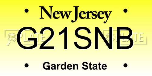 G21SNB New Jersey License Plate