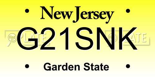 G21SNK New Jersey License Plate