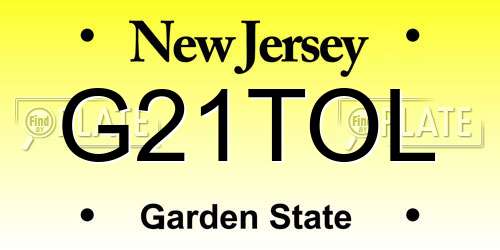 G21TOL New Jersey License Plate