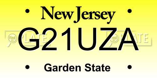 G21UZA New Jersey License Plate