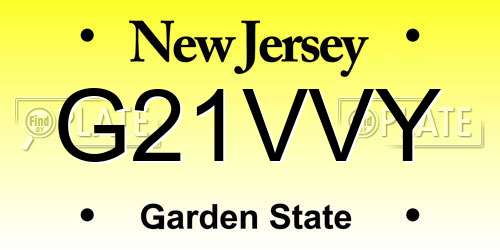 G21VVY New Jersey License Plate