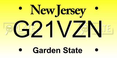 G21VZN New Jersey License Plate