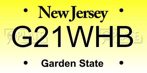 G21WHB New Jersey License Plate