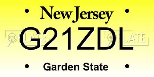 G21ZDL New Jersey License Plate