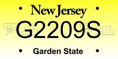 G2209S New Jersey License Plate