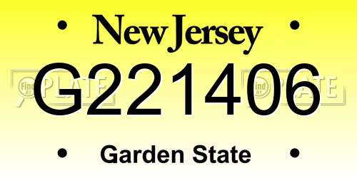 G221406 New Jersey License Plate
