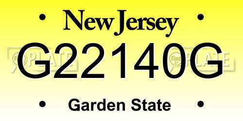 G22140G New Jersey License Plate