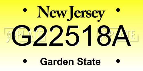 G22518A New Jersey License Plate