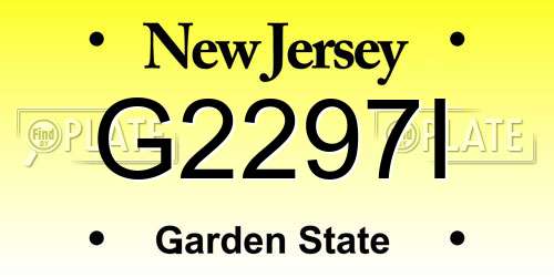 G2297I New Jersey License Plate