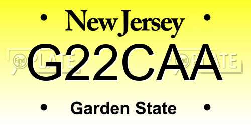 G22CAA New Jersey License Plate