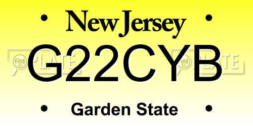 G22CYB New Jersey License Plate