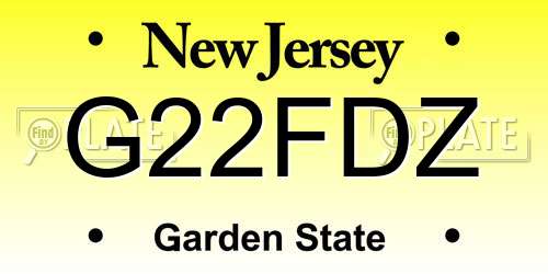 G22FDZ New Jersey License Plate
