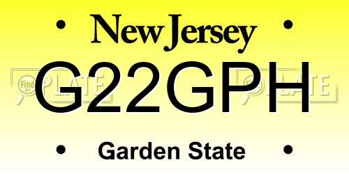 G22GPH New Jersey License Plate