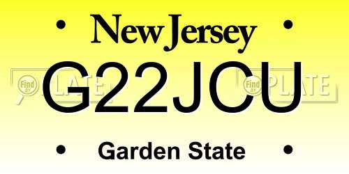 G22JCU New Jersey License Plate