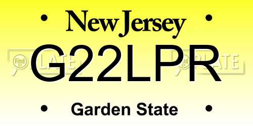 G22LPR New Jersey License Plate