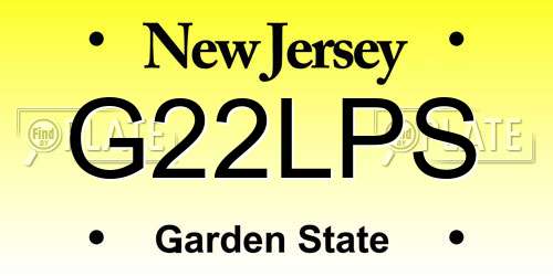 G22LPS New Jersey License Plate