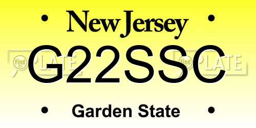 G22SSC New Jersey License Plate