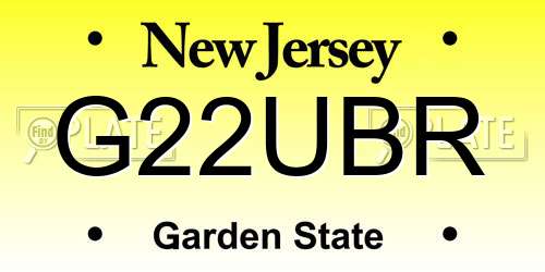G22UBR New Jersey License Plate