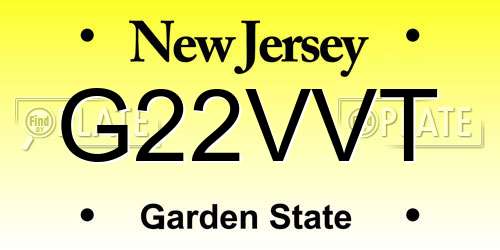 G22VVT New Jersey License Plate
