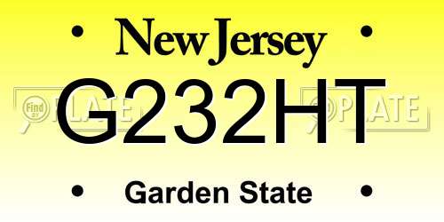 G232HT New Jersey License Plate