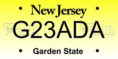G23ADA New Jersey License Plate