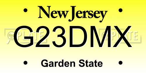 G23DMX New Jersey License Plate