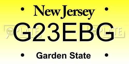 G23EBG New Jersey License Plate