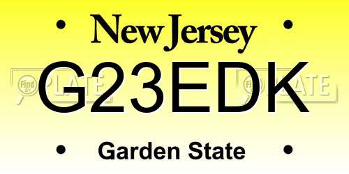 G23EDK New Jersey License Plate