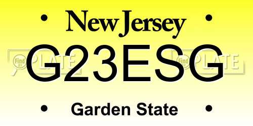 G23ESG New Jersey License Plate