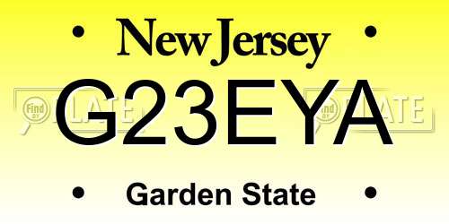 G23EYA New Jersey License Plate