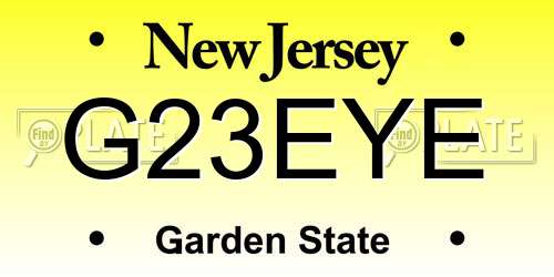 G23EYE New Jersey License Plate