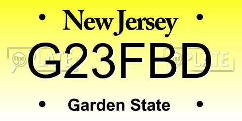 G23FBD New Jersey License Plate