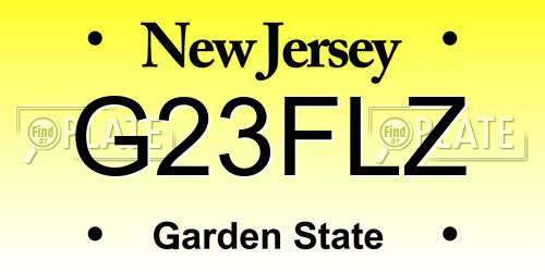 G23FLZ New Jersey License Plate